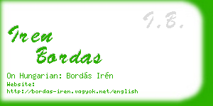 iren bordas business card