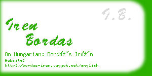 iren bordas business card